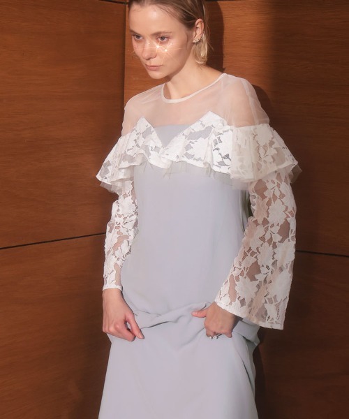 DONOBAN(ドノバン)の「【ANDRESD】lace raffle dress 結婚式 パーティードレス オケージョンドレス お呼ばれ 二次会 成人式 同窓会(ドレス・レディース・ベージュ/ブラック/グレー・S/M/L)」の15枚目の写真