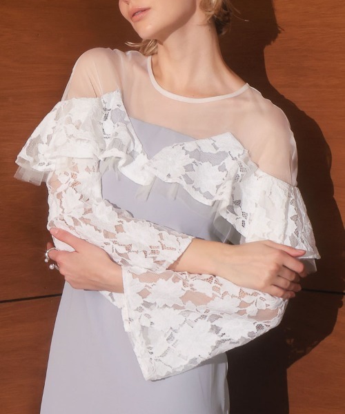 DONOBAN(ドノバン)の「【ANDRESD】lace raffle dress 結婚式 パーティードレス オケージョンドレス お呼ばれ 二次会 成人式 同窓会(ドレス・レディース・ベージュ/ブラック/グレー・S/M/L)」の17枚目の写真