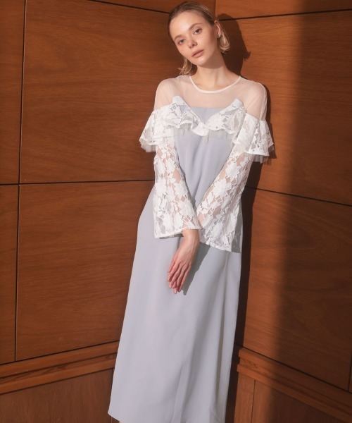 DONOBAN(ドノバン)の「【ANDRESD】lace raffle dress 結婚式 パーティードレス オケージョンドレス お呼ばれ 二次会 成人式 同窓会(ドレス・レディース・ベージュ/ブラック/グレー・S/M/L)」の20枚目の写真