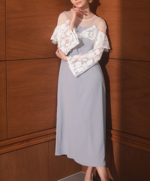 DONOBAN(ドノバン)の「【ANDRESD】lace raffle dress 結婚式 パーティードレス オケージョンドレス お呼ばれ 二次会 成人式 同窓会(ドレス・レディース・ベージュ/ブラック/グレー・S/M/L)」の21枚目の写真