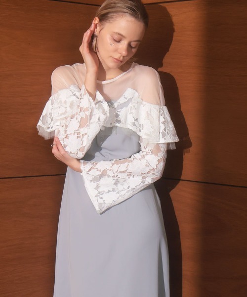DONOBAN(ドノバン)の「【ANDRESD】lace raffle dress 結婚式 パーティードレス オケージョンドレス お呼ばれ 二次会 成人式 同窓会(ドレス・レディース・ベージュ/ブラック/グレー・S/M/L)」の22枚目の写真