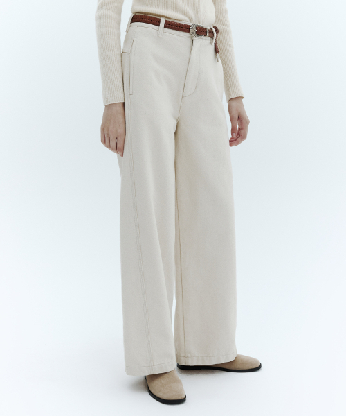 CITYBREEZE（シティブリーズ）の「スカルプコットンワイドパンツ_IVORY（その他パンツ・レディース・アイボリー・SMALL/MEDIUM/LARGE）」の2枚目の写真