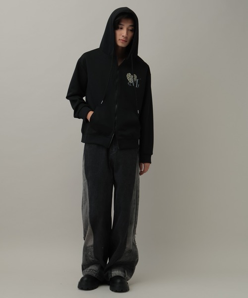 MUCENT（ムセント）の「【UNISEX】MUCENT／レオパード フードZIP（パーカー・レディース・グレー/ブラック・MEDIUM/SMALL）」の18枚目の写真