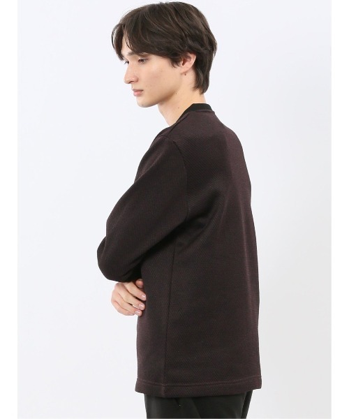 m.f.editorial(エムエフエディトリアル)の「【裏起毛】m.f.エディトリアル メンズ ツイル クルーネック 長袖 Tシャツ(Tシャツ/カットソー・メンズ・ボルドー/ホワイト×ブラック・MEDIUM/X-LARGE/LARGE)」の11枚目の写真