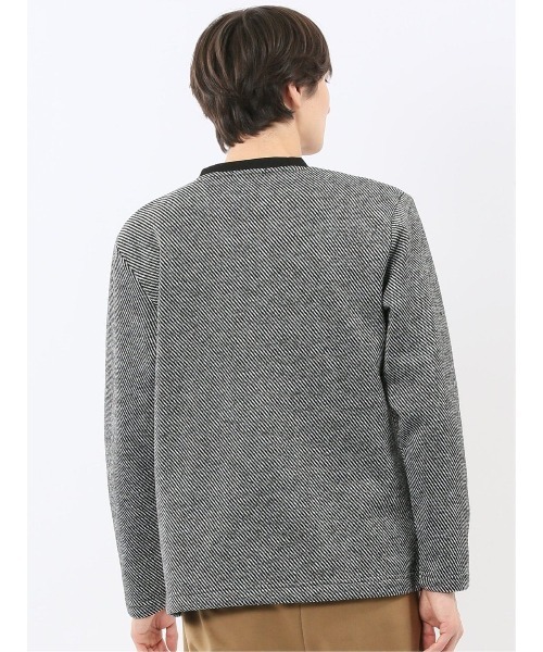 m.f.editorial(エムエフエディトリアル)の「【裏起毛】m.f.エディトリアル メンズ ツイル クルーネック 長袖 Tシャツ(Tシャツ/カットソー・メンズ・ボルドー/ホワイト×ブラック・MEDIUM/X-LARGE/LARGE)」の22枚目の写真