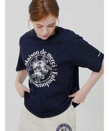 ウィメンズ リリス リラックス クロップTシャツ ネイビー/ホワイト(FCC2TS385W)