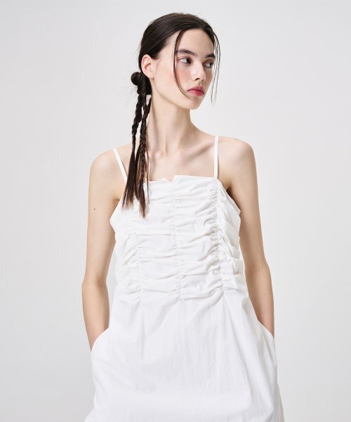 ETMON(エトモン)の「Slip Heart Neck Shirring Dress, White(ワンピース・レディース・その他・MEDIUM/SMALL)」の3枚目の写真