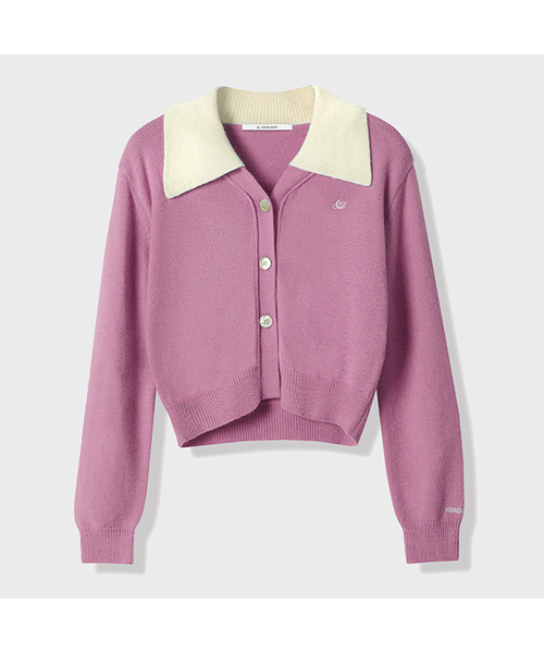 Vivacious(ビバシャス)の「Sailor Collar Knit Cardigan_5Colors(カーディガン/ボレロ・レディース・パープル/ネイビー/ピンク/ブルー/グリーン・FREE)」の5枚目の写真