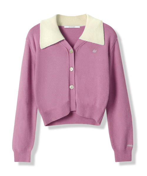 Vivacious(ビバシャス)の「Sailor Collar Knit Cardigan_5Colors(カーディガン/ボレロ・レディース・パープル/ネイビー/ピンク/ブルー/グリーン・FREE)」の10枚目の写真