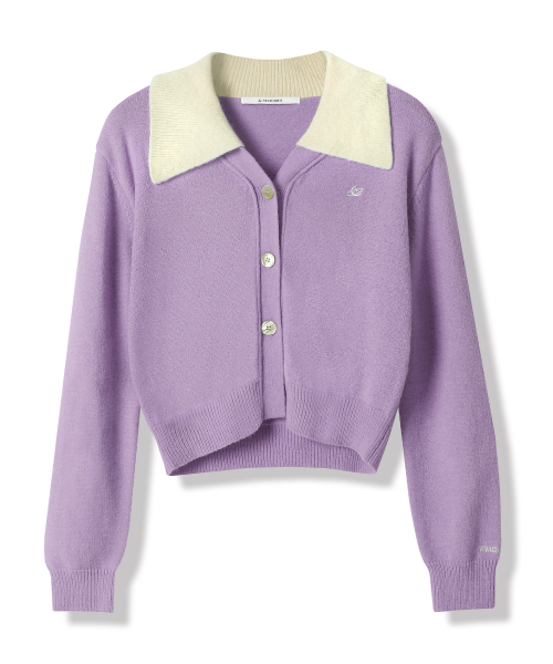 Vivacious(ビバシャス)の「Sailor Collar Knit Cardigan_5Colors(カーディガン/ボレロ・レディース・パープル/ネイビー/ピンク/ブルー/グリーン・FREE)」の11枚目の写真