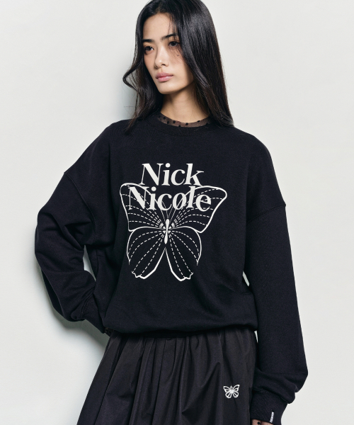 NICK&NICOLE(ニックアンドニコール)の「BUTTERFLY SIGNATURE SWEATSHIRT_BLACK WHITE(スウェット・レディース・その他・FREE)」の5枚目の写真