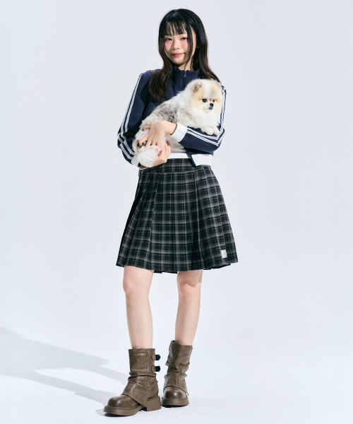 ZEROPLANET（ゼロプラネット）の「エリンチェックプリーツスカート[チャコール]（スカート・レディース・その他・SMALL/MEDIUM）」の3枚目の写真