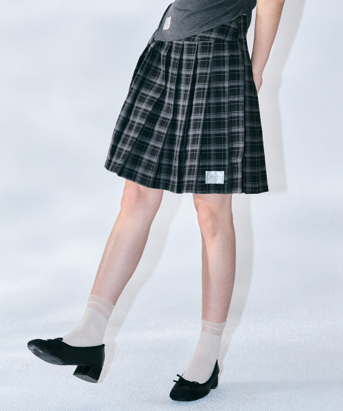 ZEROPLANET（ゼロプラネット）の「エリンチェックプリーツスカート[チャコール]（スカート・レディース・その他・SMALL/MEDIUM）」の5枚目の写真