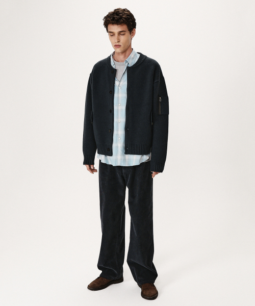SHIRTER（シャーター）の「CHUNKY YARN HEAVY CARDIGAN (STEEL NAVY)（カーディガン/ボレロ・メンズ・その他・MEDIUM/LARGE/SMALL）」の3枚目の写真