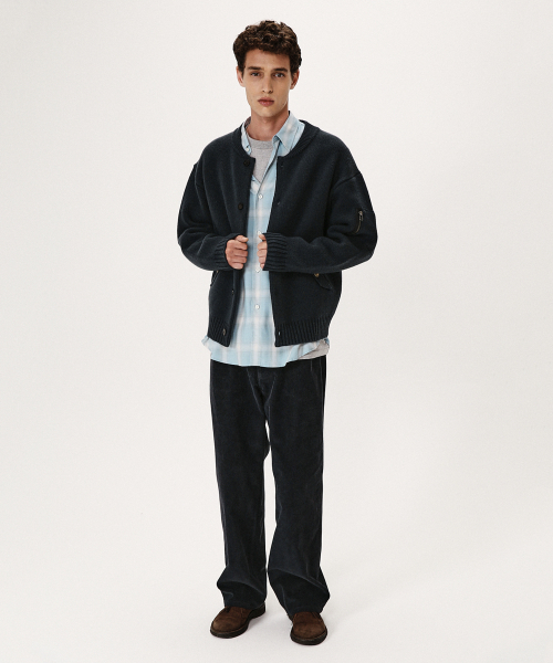 SHIRTER（シャーター）の「CHUNKY YARN HEAVY CARDIGAN (STEEL NAVY)（カーディガン/ボレロ・メンズ・その他・MEDIUM/LARGE/SMALL）」の4枚目の写真