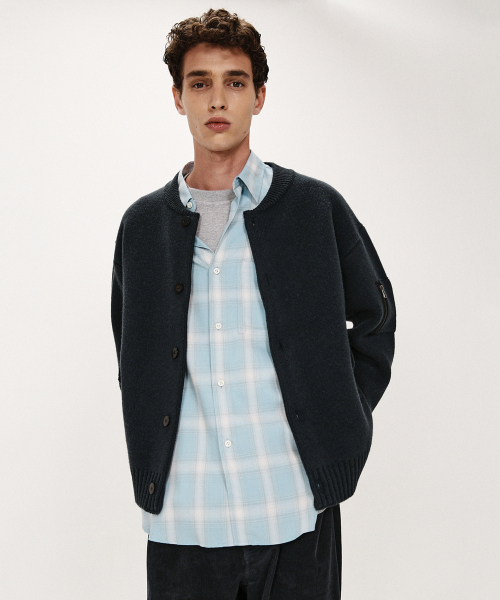 SHIRTER（シャーター）の「CHUNKY YARN HEAVY CARDIGAN (STEEL NAVY)（カーディガン/ボレロ・メンズ・その他・MEDIUM/LARGE/SMALL）」の5枚目の写真