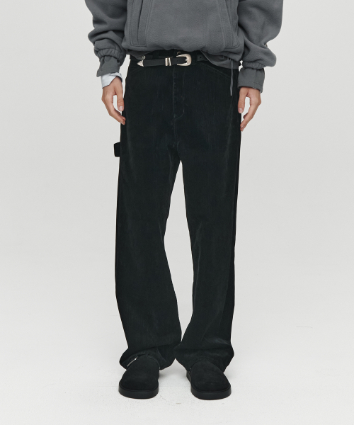 HEUTE(ホイテ)の「HET SQUARE VELVET DENIM (BLACK)(デニムパンツ・メンズ・ブラック・MEDIUM/LARGE)」の1枚目の写真