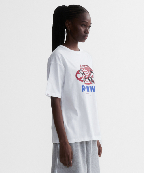 MENASOO(ミナス)の「New Big Hearttrack Graphic T Shirt_White(Tシャツ/カットソー・レディース・ホワイト・1/2/3)」の2枚目の写真