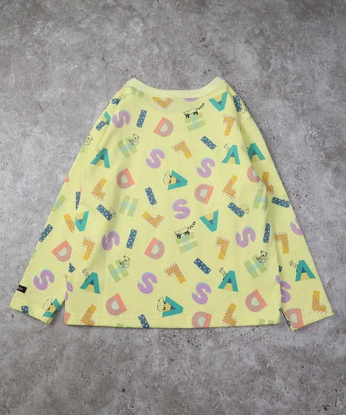 DILASH（ディラッシュ）の「（お揃い可）アルファベット総柄 長袖Tシャツ（Tシャツ/カットソー・キッズ・イエロー/オフホワイト・80/90/100/120/130/110）」の3枚目の写真