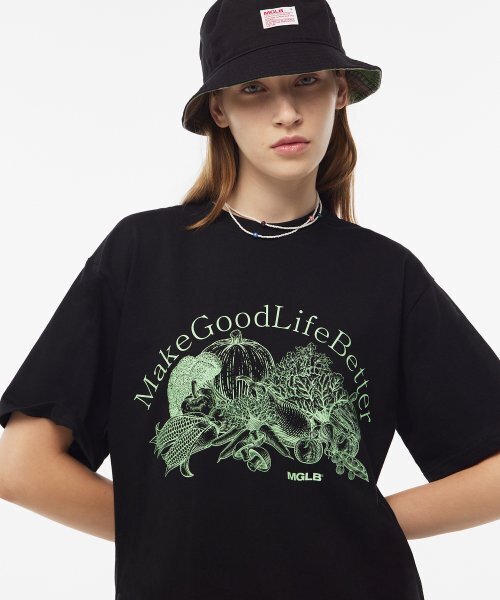 MATCHGLOBE(マッチグローブ)の「ベジタブルドローイングボックスT(ブラック)(Tシャツ/カットソー・レディース・その他・FREE)」の3枚目の写真