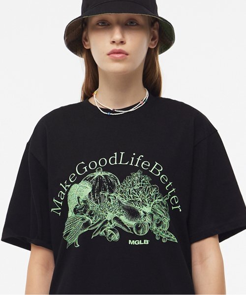 MATCHGLOBE(マッチグローブ)の「ベジタブルドローイングボックスT(ブラック)(Tシャツ/カットソー・レディース・その他・FREE)」の4枚目の写真