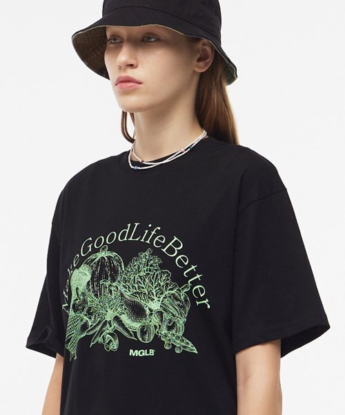 MATCHGLOBE(マッチグローブ)の「ベジタブルドローイングボックスT(ブラック)(Tシャツ/カットソー・レディース・その他・FREE)」の5枚目の写真