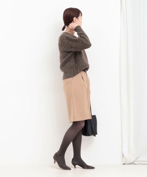 MICO COULIER（ミコクリエ）の「カラフルスパンコールVネックプルオーバー（ニット/セーター・レディース・グリーン系その他/ピンク系その他/グレー系その他・38）」の10枚目の写真