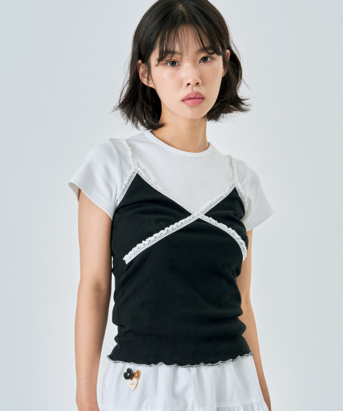 KIJIKO(キジコ)の「Wave Lace Ss Black(Tシャツ/カットソー・レディース・その他・SMALL/MEDIUM)」の1枚目の写真