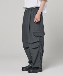 ワイドパラシュートバルーンパンツチャコール
