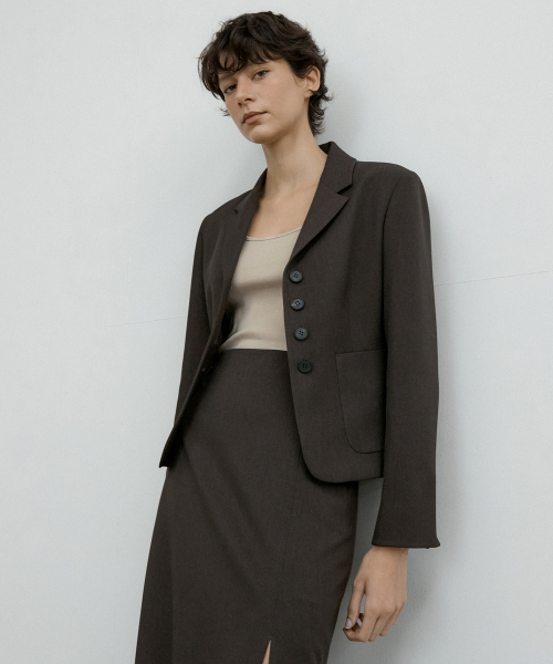 DEAR SLIM 4BUTTON JK_DARK BROWN