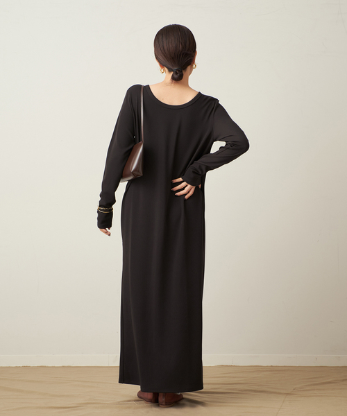 【完売品】plage♡Rib ロングスリーブ ワンピース　ブラウン 36 追加》Rib ロングスリーブ ワンピース 3（ワンピース）｜Plage