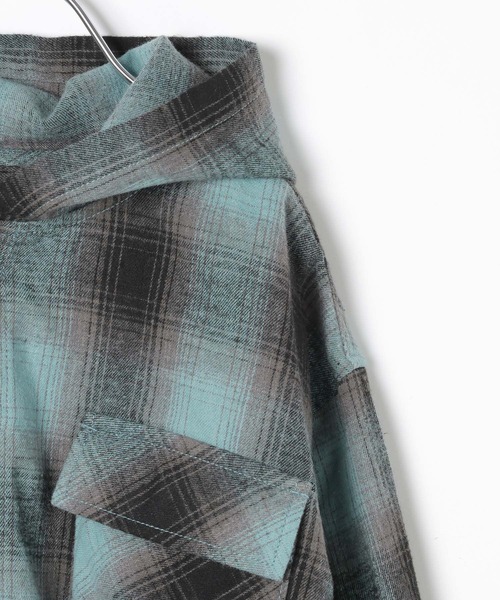 BAYFLOW（ベイフロー）の「[大人顔負け♪フェードカラー]オンブレチェックシャツパーカー(KIDS)（シャツ/ブラウス・キッズ・ブラック/ブルー・110cm/130cm/150cm）」の17枚目の写真