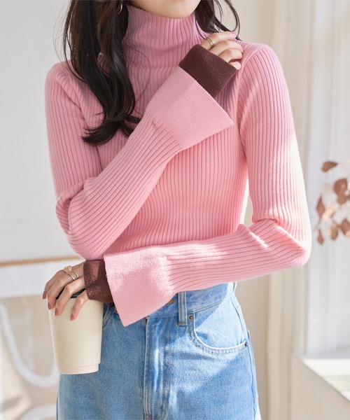 KOBE LETTUCE（コウベレタス）の「袖先取り外しOKフレアスリーブニット