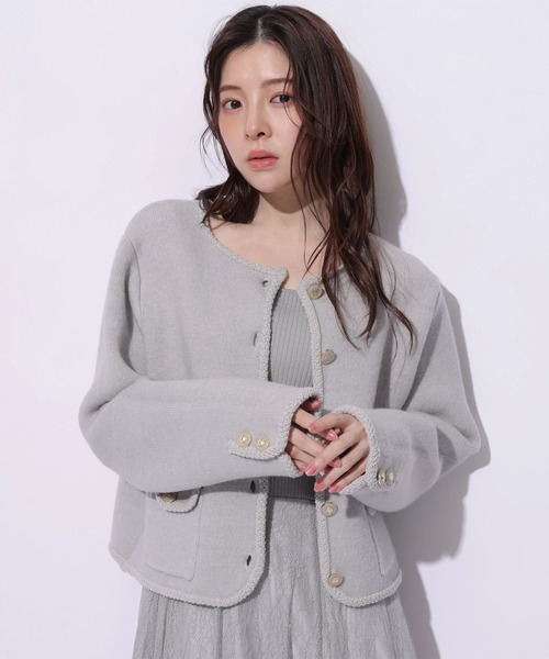 Rirandture（リランドチュール）の「フラップポケットニットジャケット（ニット/セーター・レディース・ライトイエロー/グレー/ピンク/ホワイト・2）」の10枚目の写真