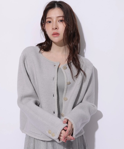 Rirandture（リランドチュール）の「フラップポケットニットジャケット（ニット/セーター・レディース・ライトイエロー/グレー/ピンク/ホワイト・2）」の11枚目の写真