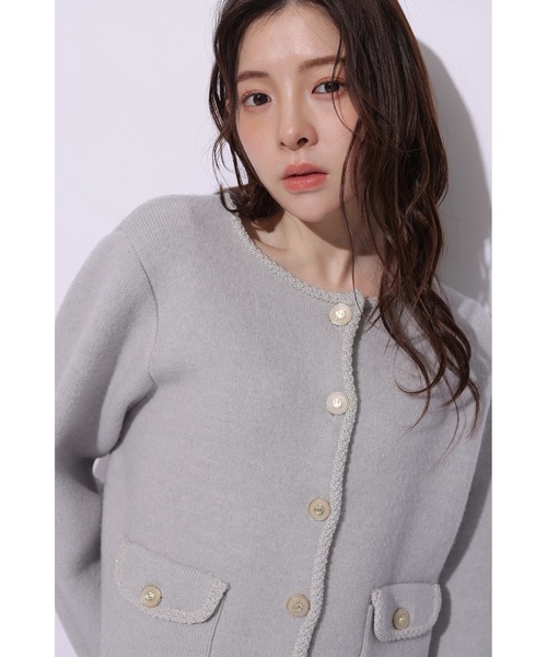 Rirandture（リランドチュール）の「フラップポケットニットジャケット（ニット/セーター・レディース・ライトイエロー/グレー/ピンク/ホワイト・2）」の13枚目の写真