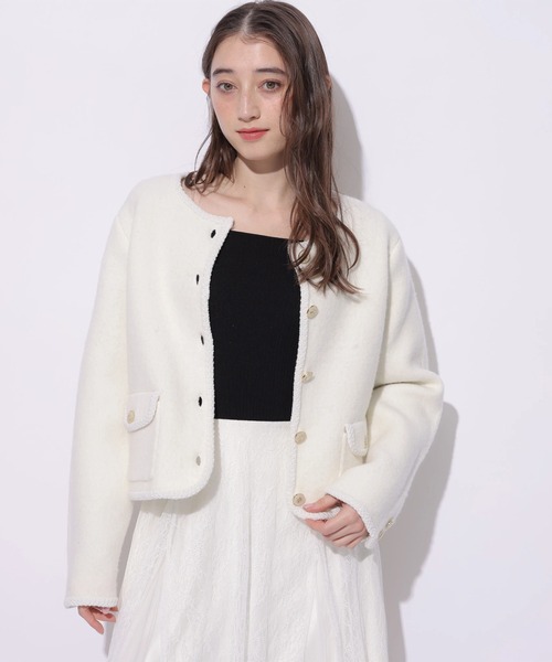 Rirandture（リランドチュール）の「フラップポケットニットジャケット（ニット/セーター・レディース・ライトイエロー/グレー/ピンク/ホワイト・2）」の16枚目の写真