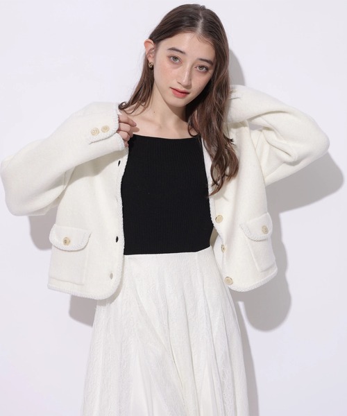 Rirandture（リランドチュール）の「フラップポケットニットジャケット（ニット/セーター・レディース・ライトイエロー/グレー/ピンク/ホワイト・2）」の17枚目の写真