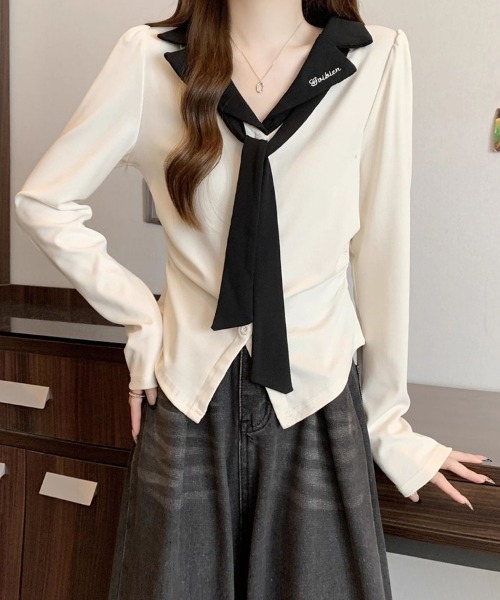 SallyLunn（サリーラン）の「バイカラーボータイトップス（その他トップス・レディース・ホワイト/スミクロ・MEDIUM/LARGE）」の12枚目の写真
