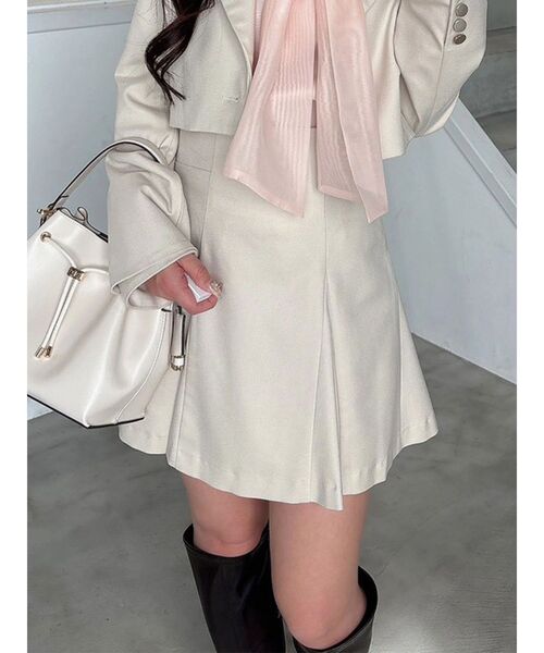 MERCURYDUO(マーキュリーデュオ)の「【セットアップ着用可】バックZIPミニスカパン(スカート・レディース・アイボリー/チャコールグレー/ブルー/ベージュ・SMALL/MEDIUM)」の1枚目の写真