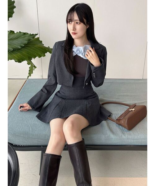 MERCURYDUO(マーキュリーデュオ)の「【セットアップ着用可】バックZIPミニスカパン(スカート・レディース・アイボリー/チャコールグレー/ブルー/ベージュ・SMALL/MEDIUM)」の15枚目の写真