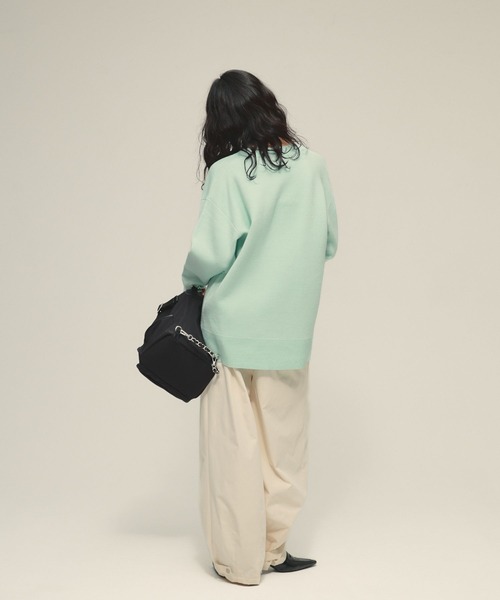 eL（エル）の「【eL】12G Vertical VCardigan/636828（カーディガン/ボレロ・レディース・ミント/ブラック/オフホワイト・FREE）」の14枚目の写真