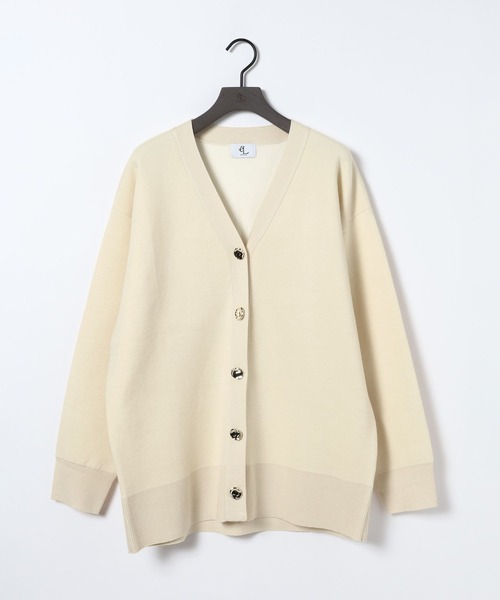 eL（エル）の「【eL】12G Vertical VCardigan/636828（カーディガン/ボレロ・レディース・ミント/ブラック/オフホワイト・FREE）」の17枚目の写真
