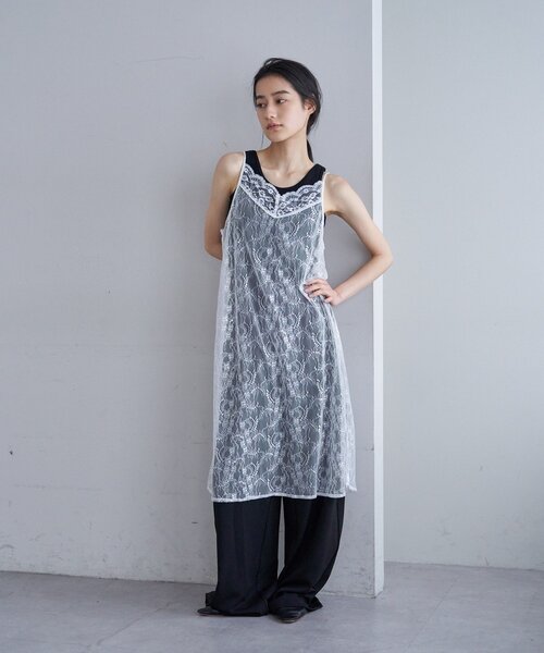 SHENERY（シーナリー）の「レースキャミチュニック（チュニック・レディース・ホワイト/ブラック・FREE）」の3枚目の写真