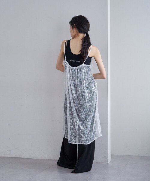 SHENERY（シーナリー）の「レースキャミチュニック（チュニック・レディース・ホワイト/ブラック・FREE）」の5枚目の写真