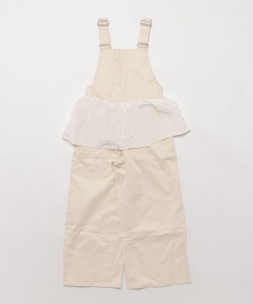 maarook（マルーク）の「カルゼストレッチペプラムサロペットパンツ（サロペット/オーバーオール・キッズ・ブラック/ホワイト・160cm/150cm/140cm）」の6枚目の写真