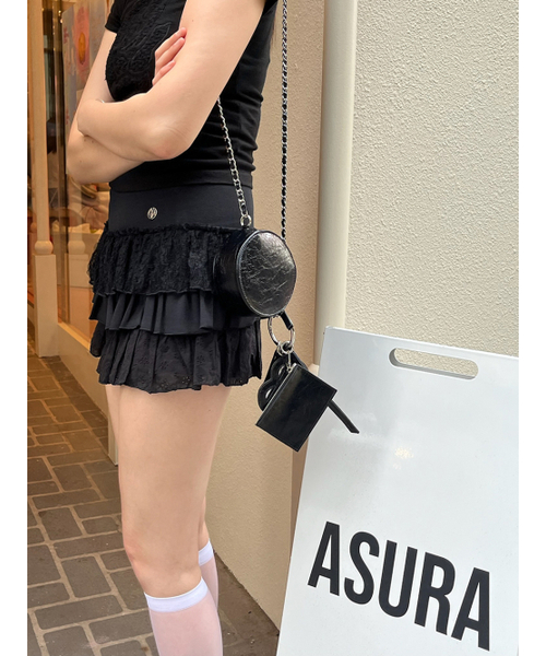 ASURA(アスラ)の「LAYERED LEATHER BAG (BLACK)(メッセンジャーバッグ・レディース・ブラック・FREE)」の3枚目の写真