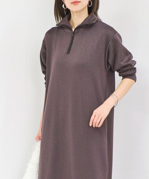Fizz(フィズ)の「裏シャギーハーフジップワンピース(ワンピース・レディース・ブラック/モカ/ベージュ・M/L)」の6枚目の写真