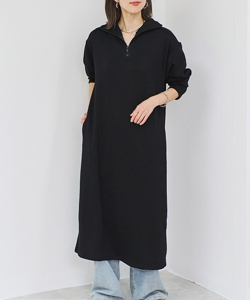 Fizz(フィズ)の「裏シャギーハーフジップワンピース(ワンピース・レディース・ブラック/モカ/ベージュ・M/L)」の8枚目の写真