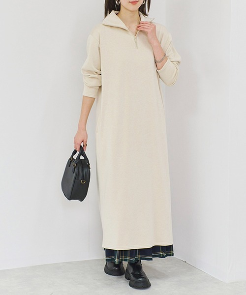 Fizz(フィズ)の「裏シャギーハーフジップワンピース(ワンピース・レディース・ブラック/モカ/ベージュ・M/L)」の11枚目の写真